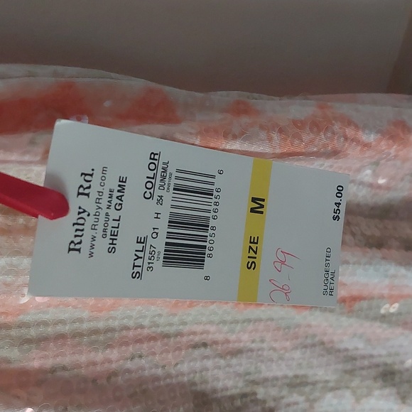 Ruby Rd. Dunemul Sequin Zig Zag Striped Dressy Tank Top Sz M - Picture 11 of 17